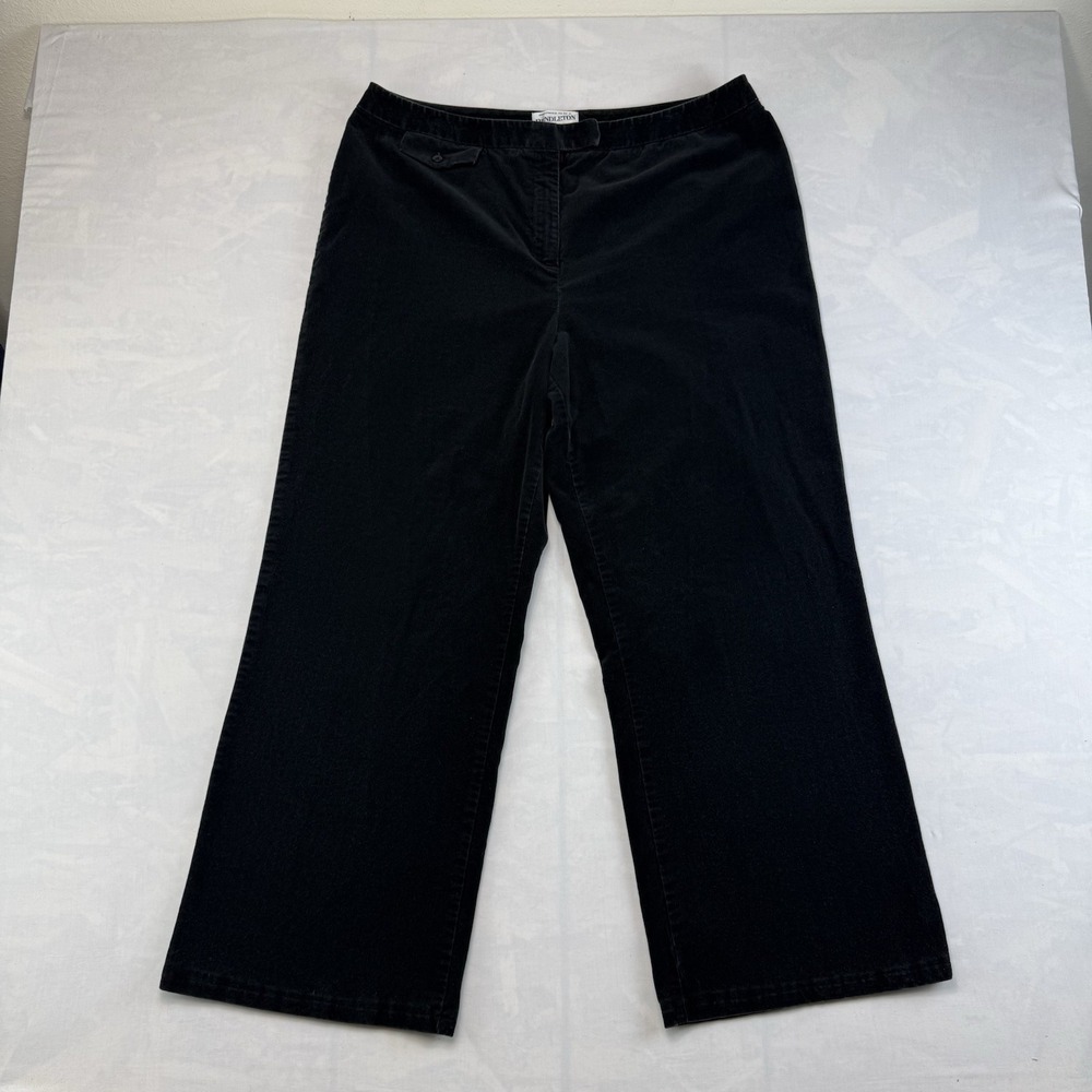 Pendleton Corduroy Pants Women's 16 Black Straight Leg Stretch